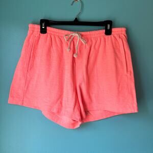 AERIE Orange Terry Lounge Shorts Size Large Tie at Waist